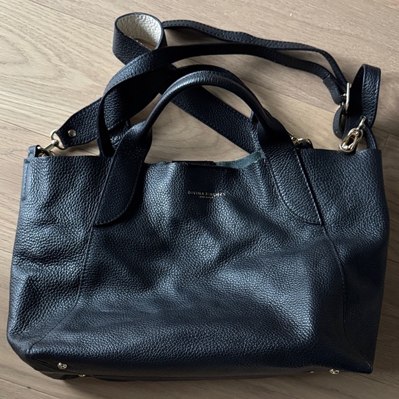 Divina Firenze Handbags - Black Leather Tote Bag (Divina Firenze)